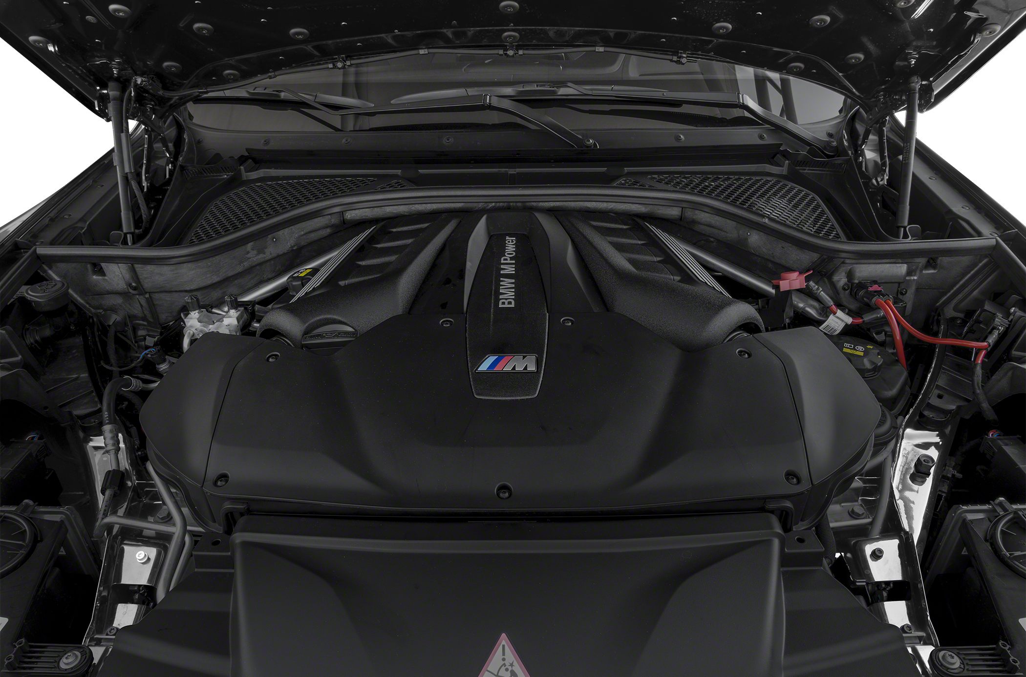 High-performance BMW M Power engine bay with visible branding