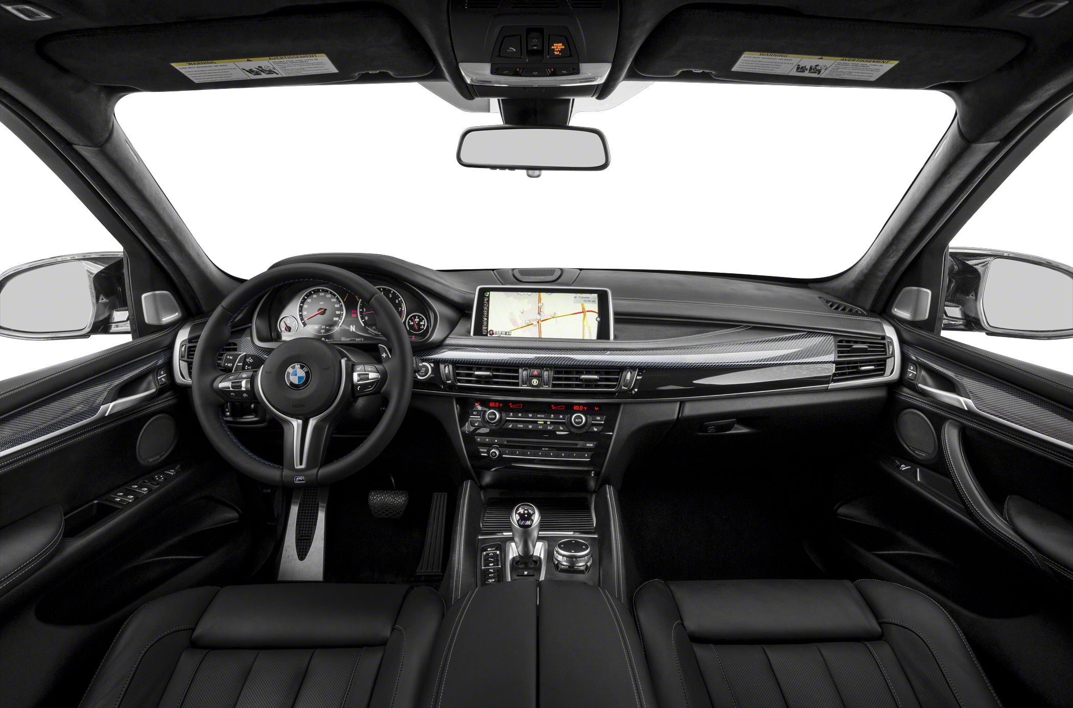 Dashboard with steering wheel and navigation display