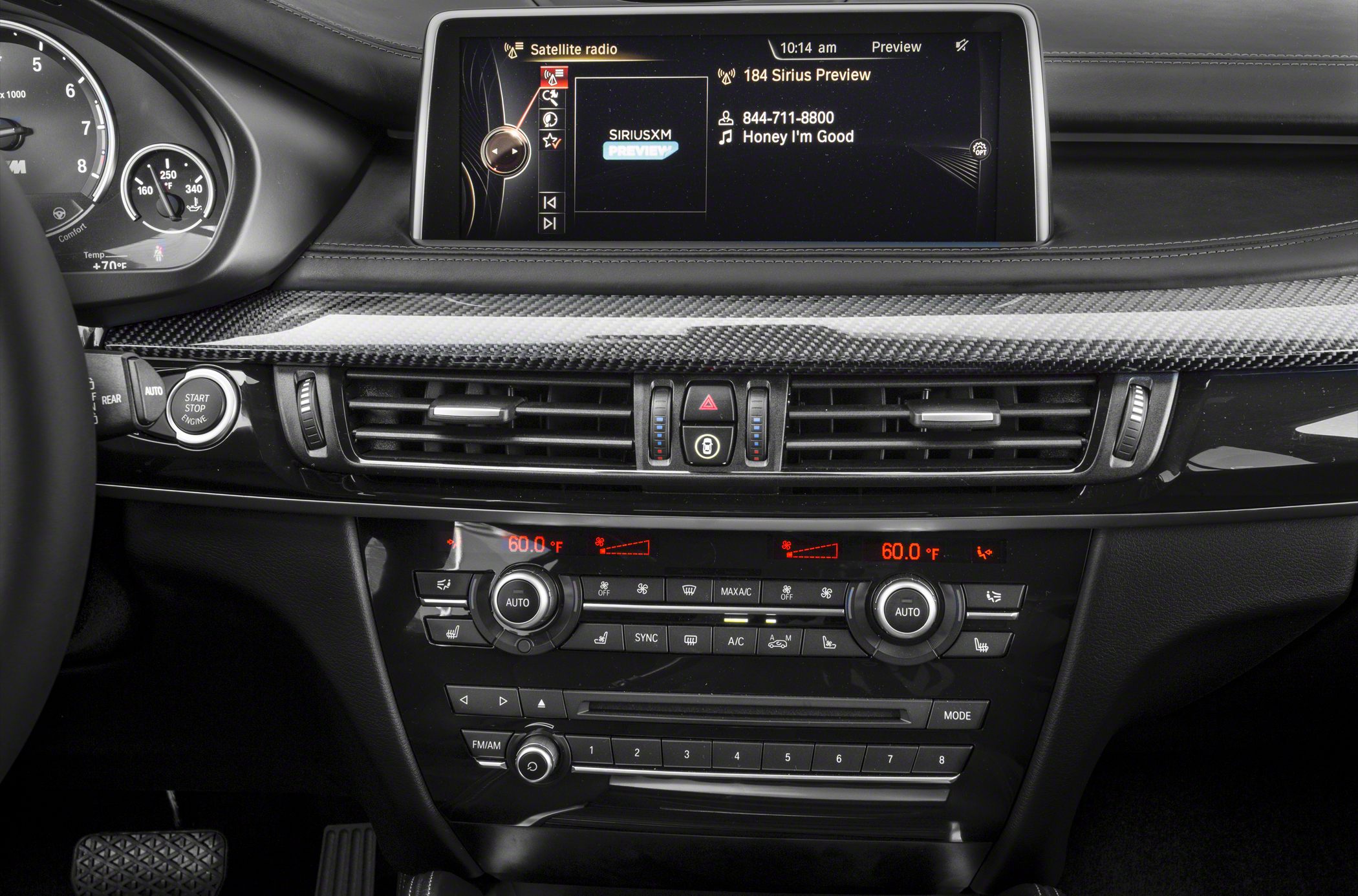 Dashboard with infotainment screen and dual-zone climate control