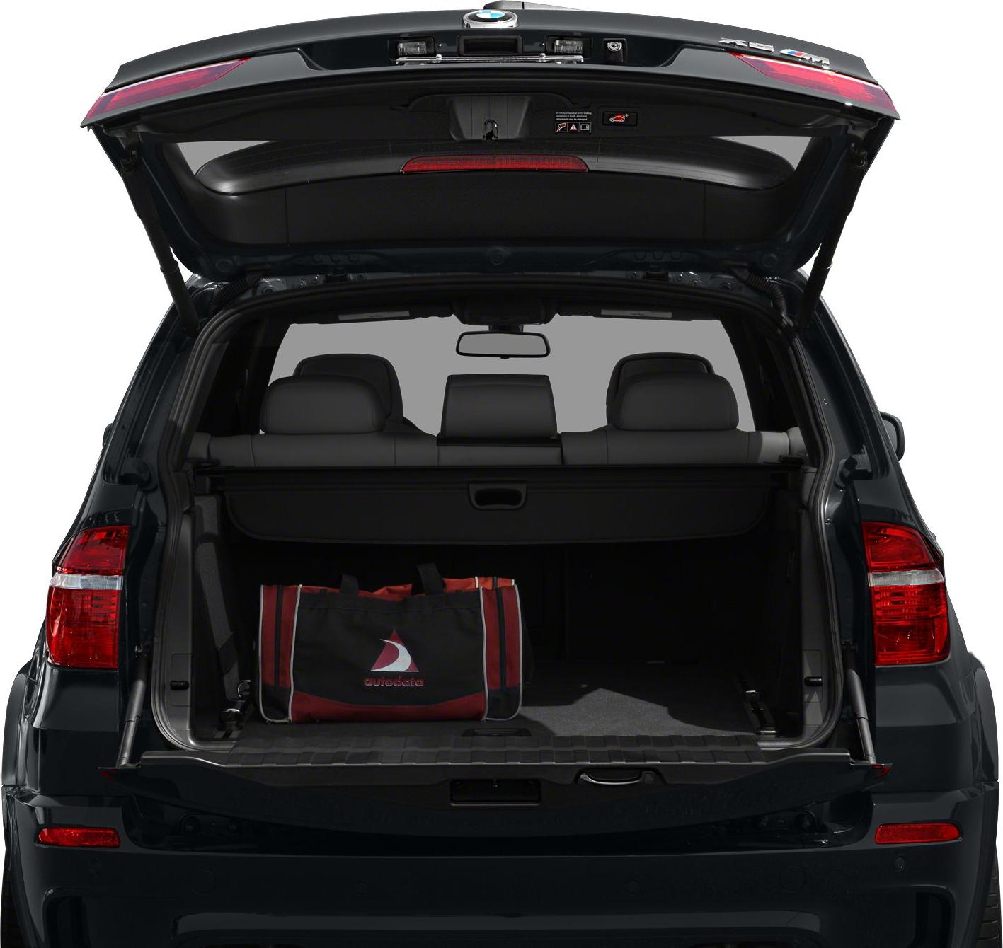 Open trunk with spacious cargo area and rear seats visible