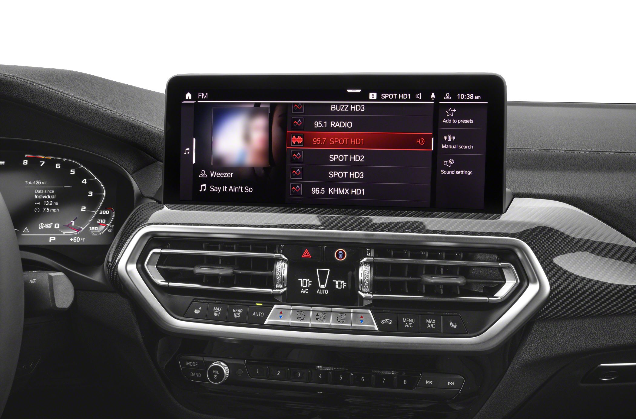 Infotainment display and dual-zone climate control system