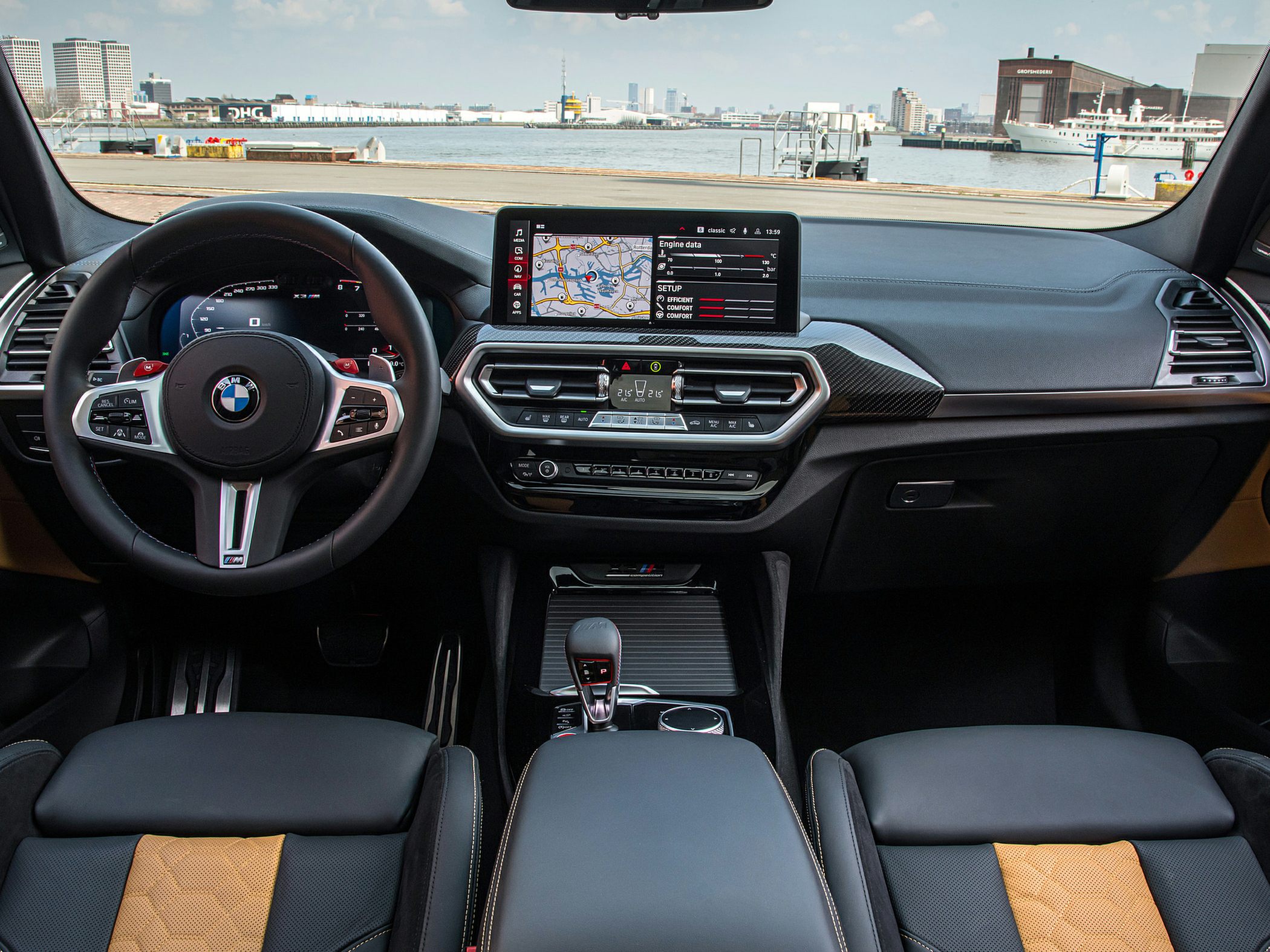 Modern interior with digital dashboard and central infotainment screen