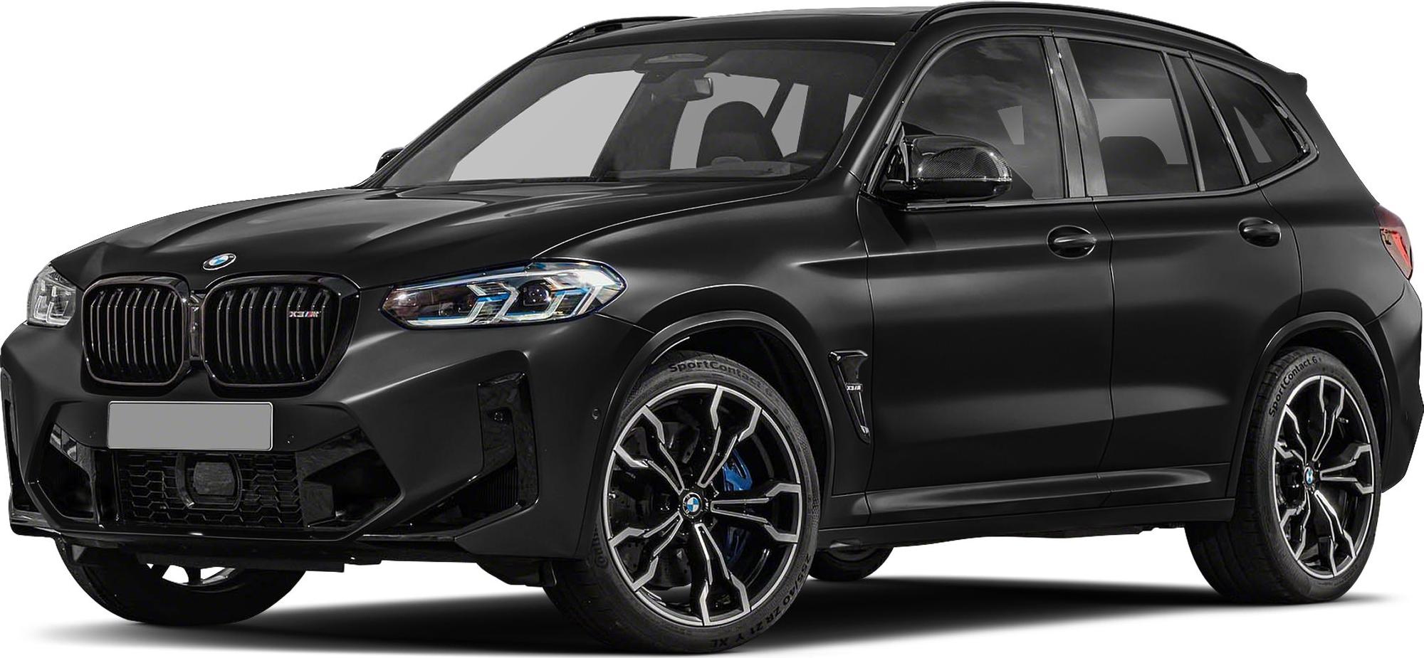 Black glossy SUV front with aggressive grille and sporty wheels