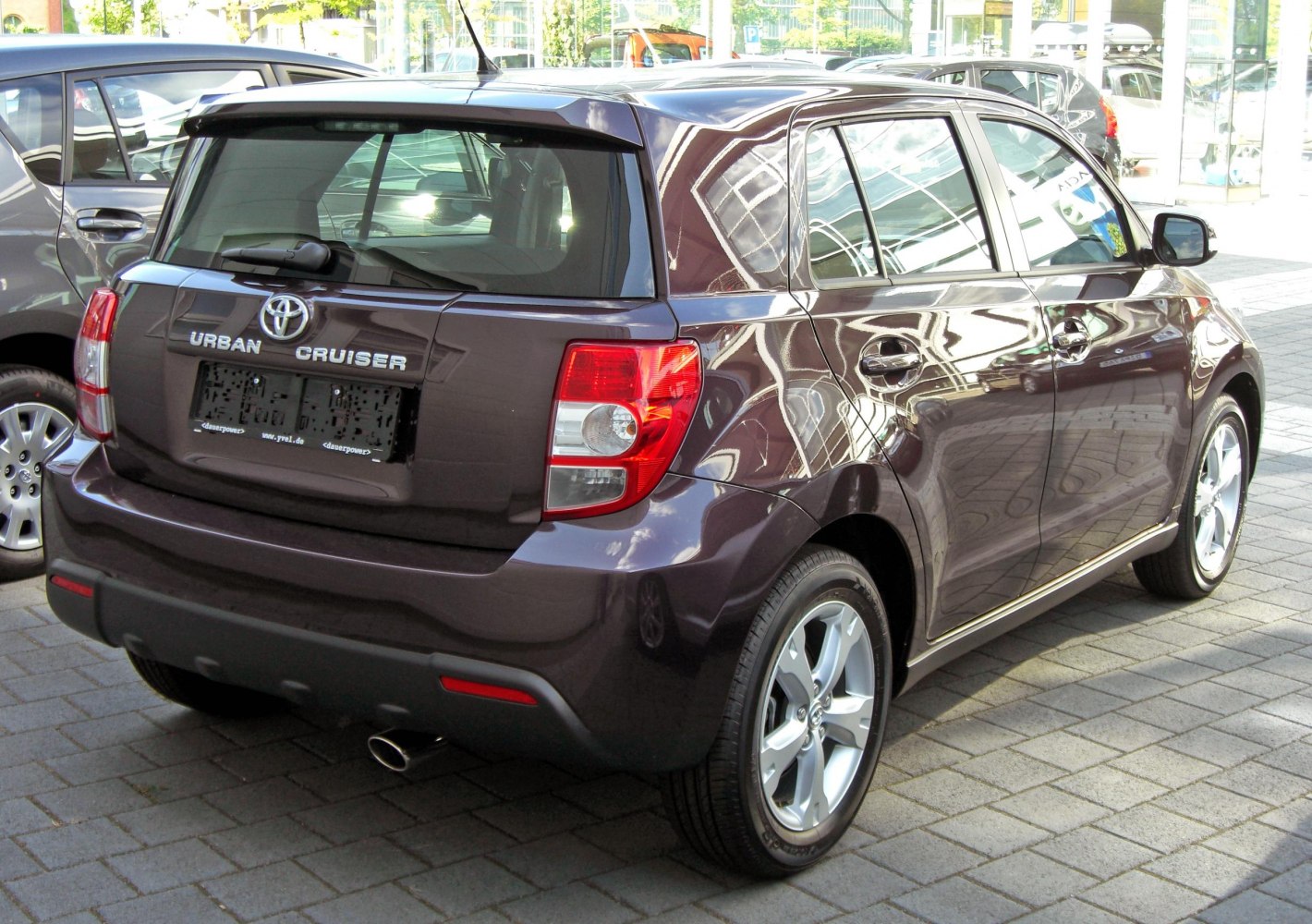 Rear view of an SUV with distinct taillights and exhaust