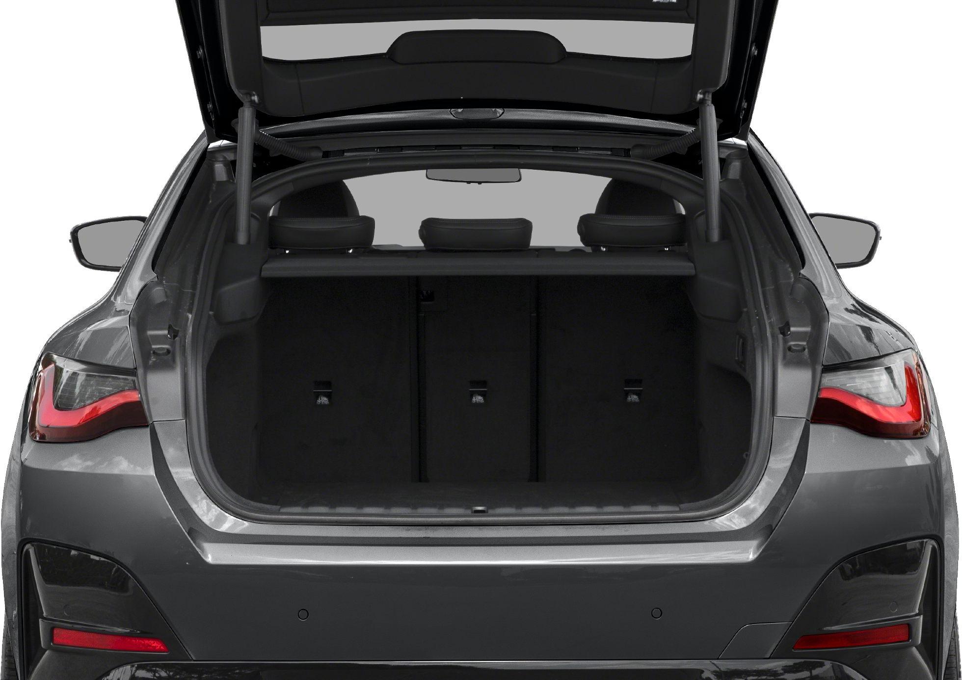 Open trunk with spacious rear cargo area and visible foldable rear seats