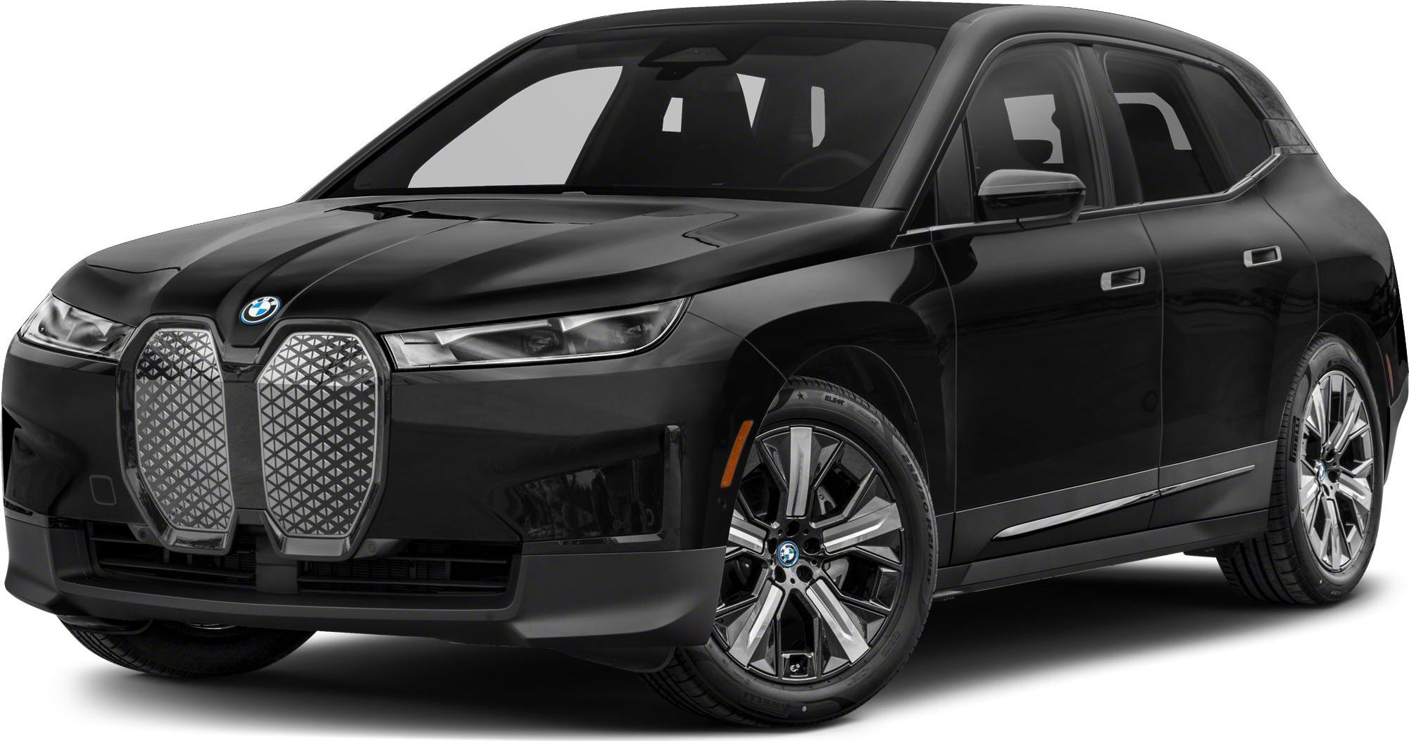 Futuristic grille and sleek headlights in a modern electric SUV.
