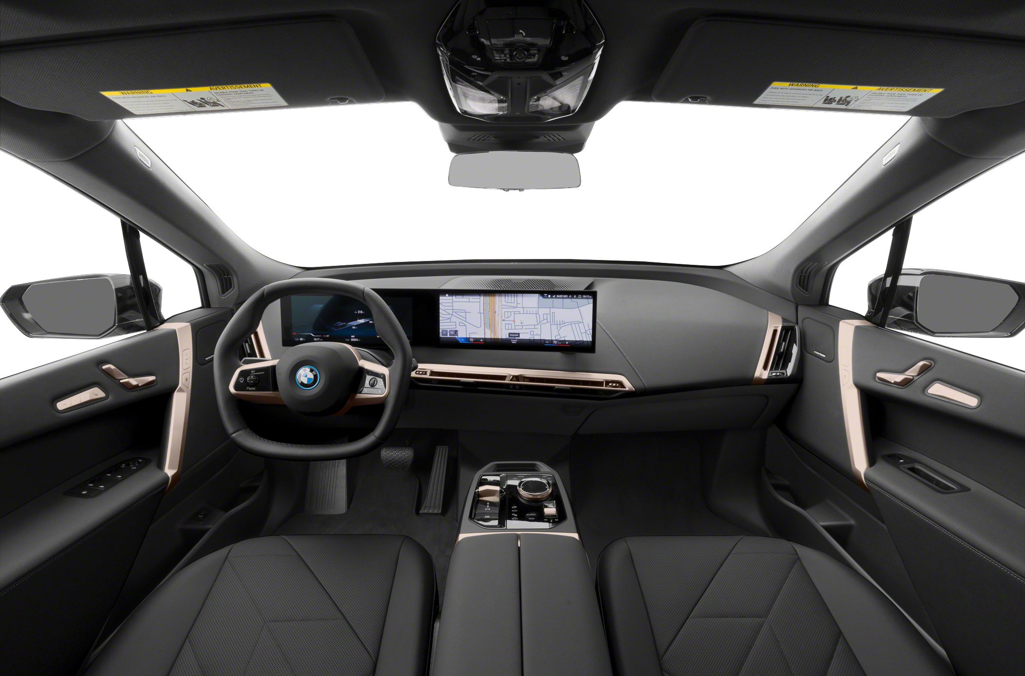 Dual digital displays with sleek steering wheel and dashboard design