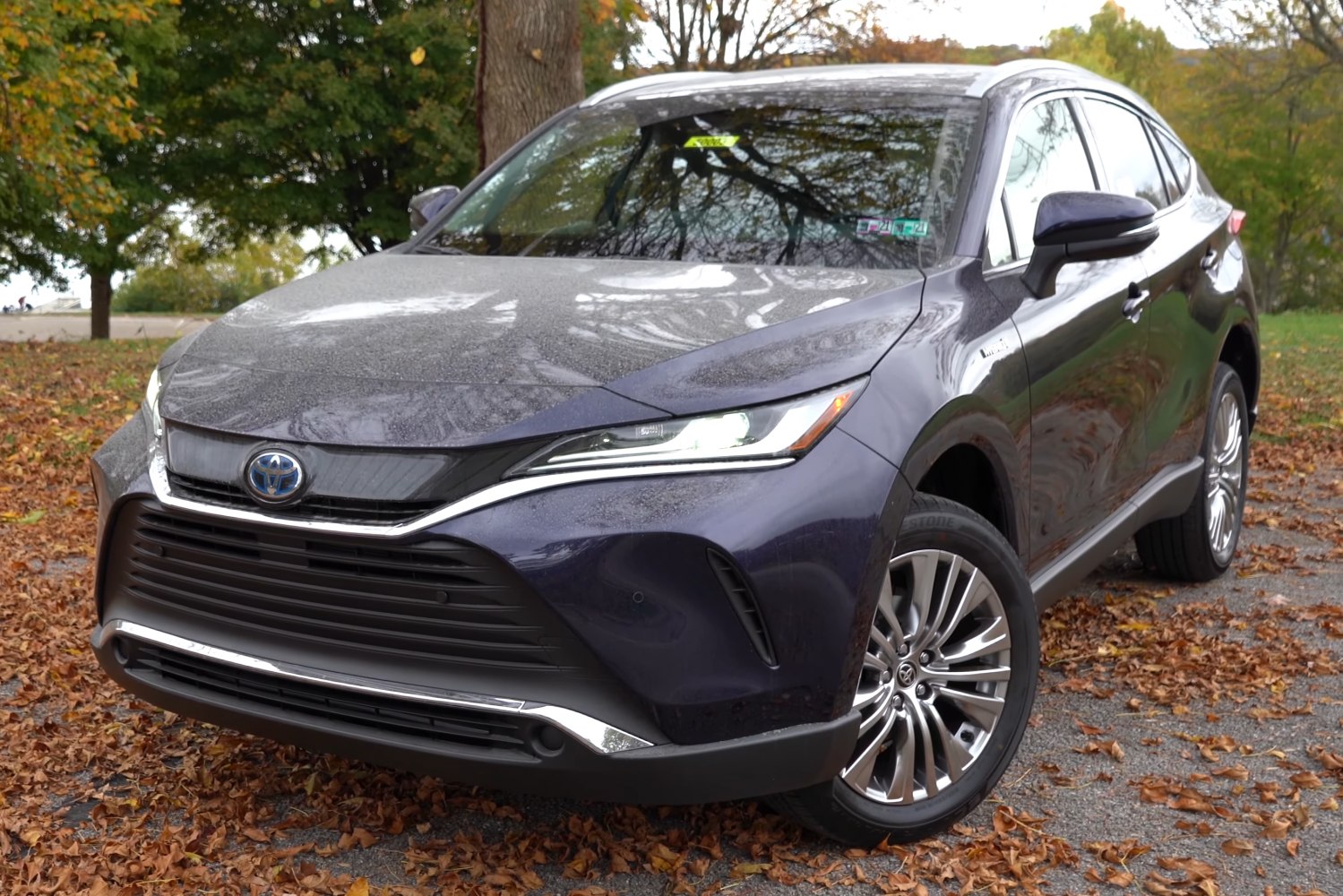 Front view with LED headlights and modern grille on SUV