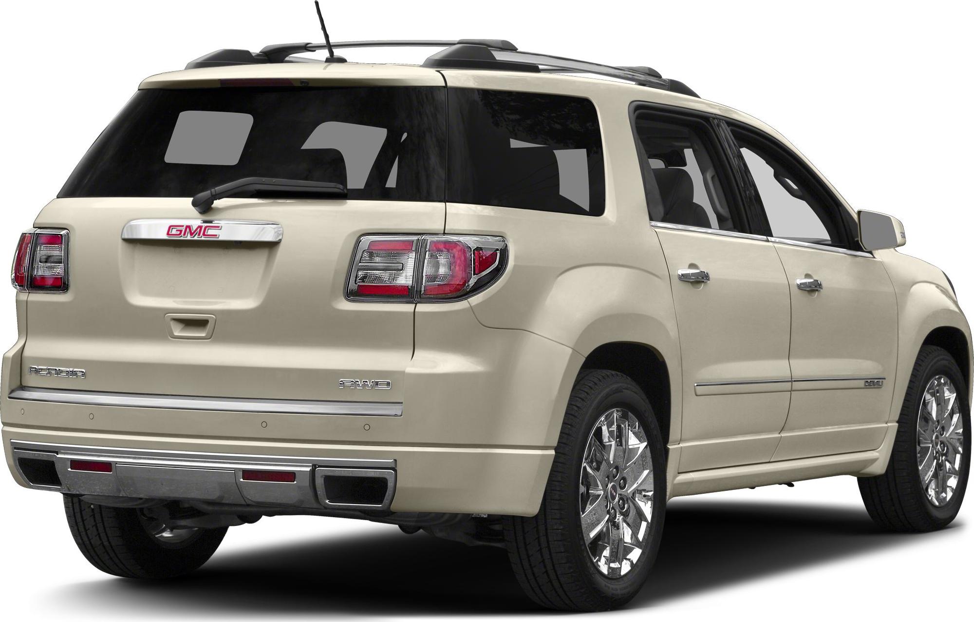 Beige SUV rear and side with roof rails and chrome wheels