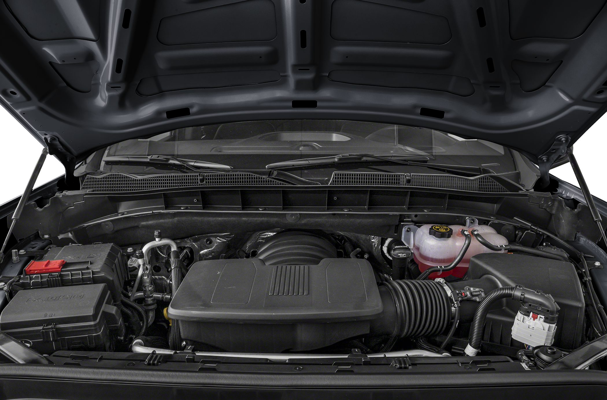 Engine compartment with key components layout