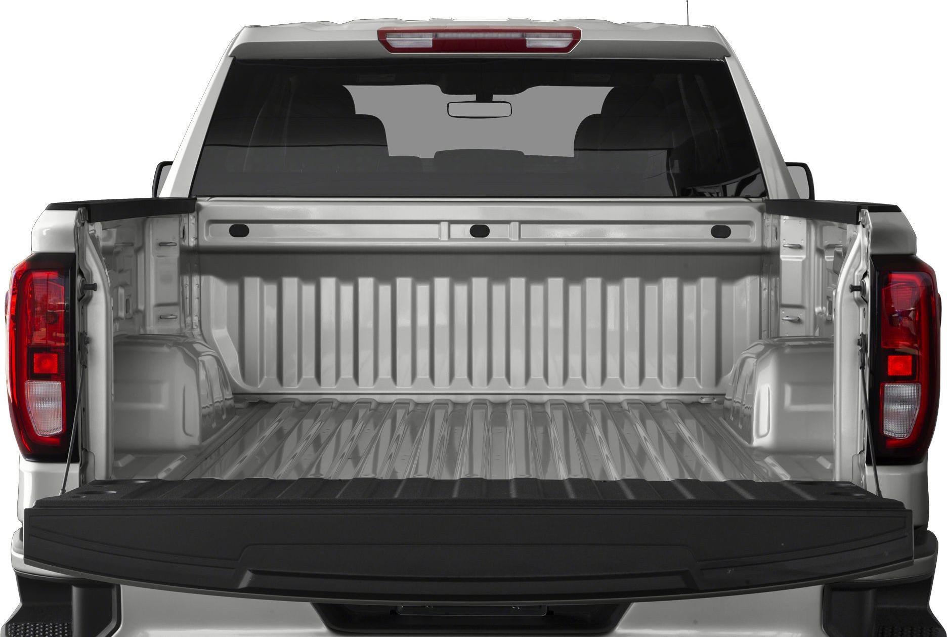Open pickup truck bed with tailgate down and visible cargo space
