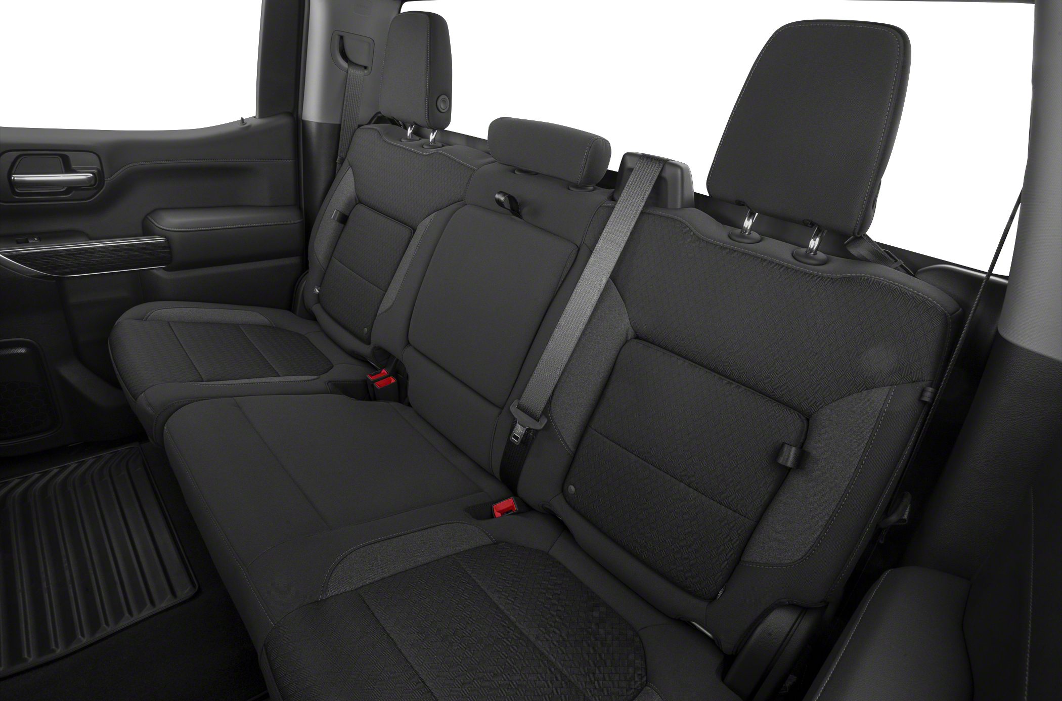 Black upholstery rear seats with seatbelt and headrests