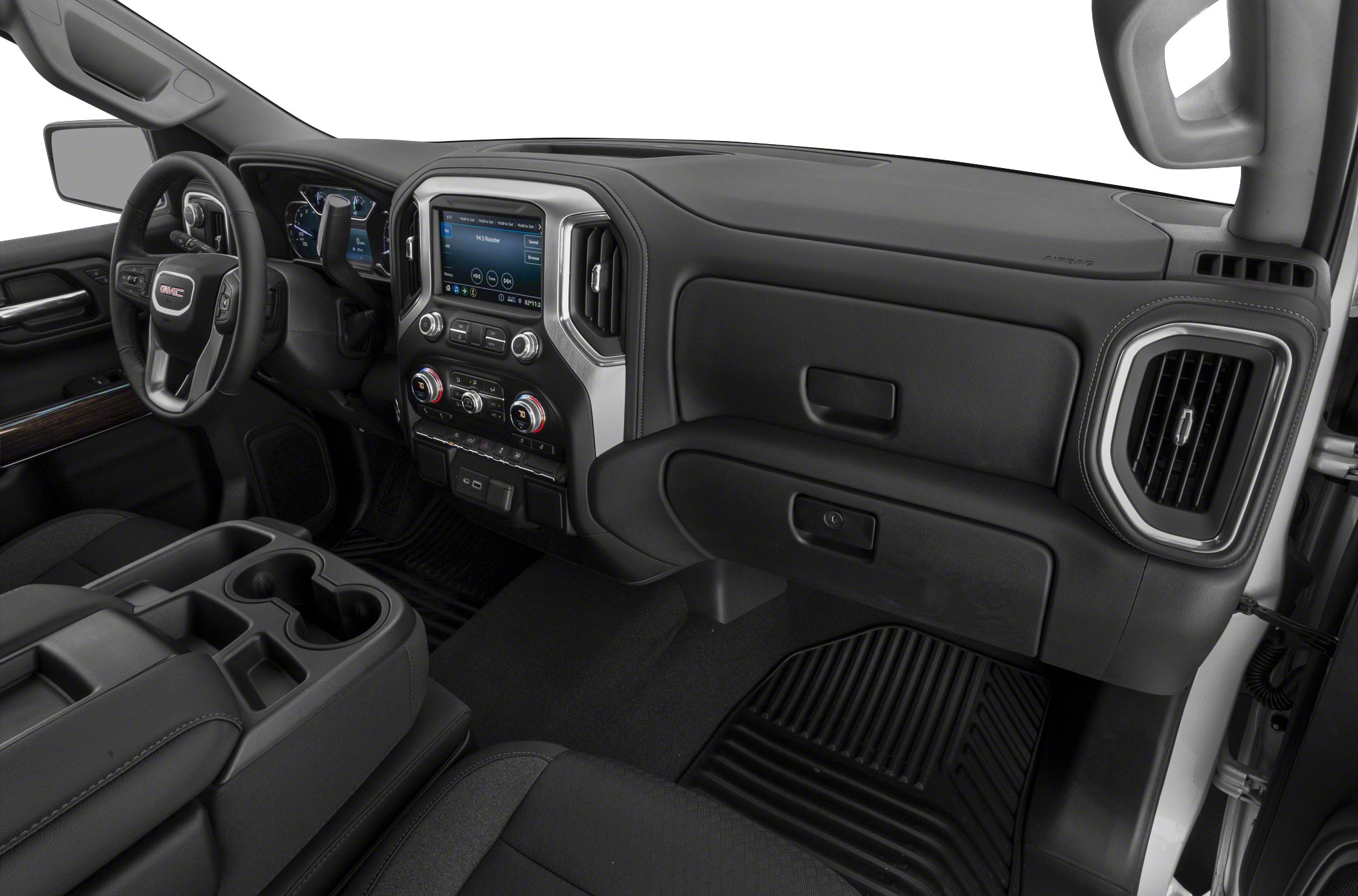 Dashboard and center console with infotainment screen and climate controls