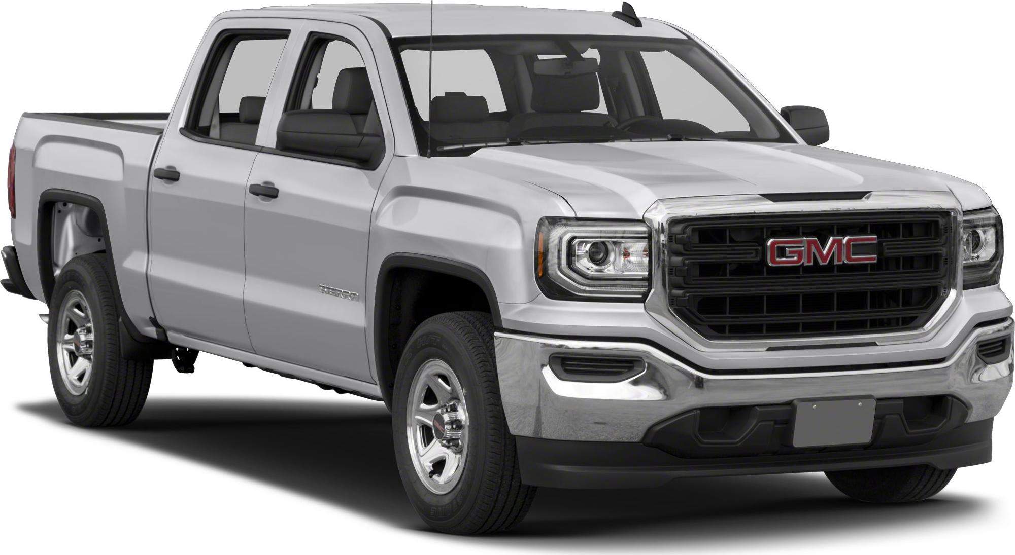 Pickup truck front and side view with chrome grille and headlights