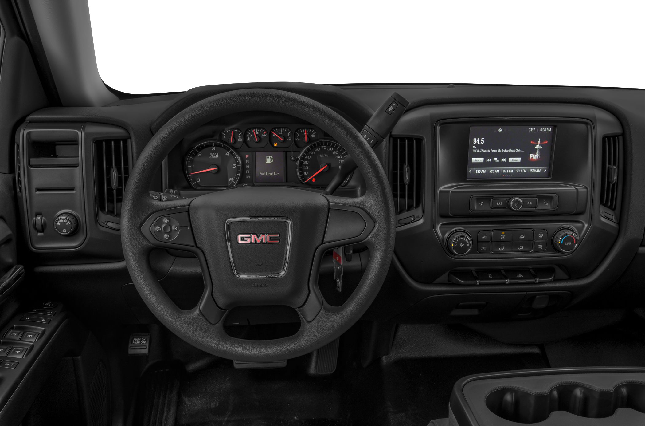 Steering wheel, instrument cluster, and central infotainment dashboard