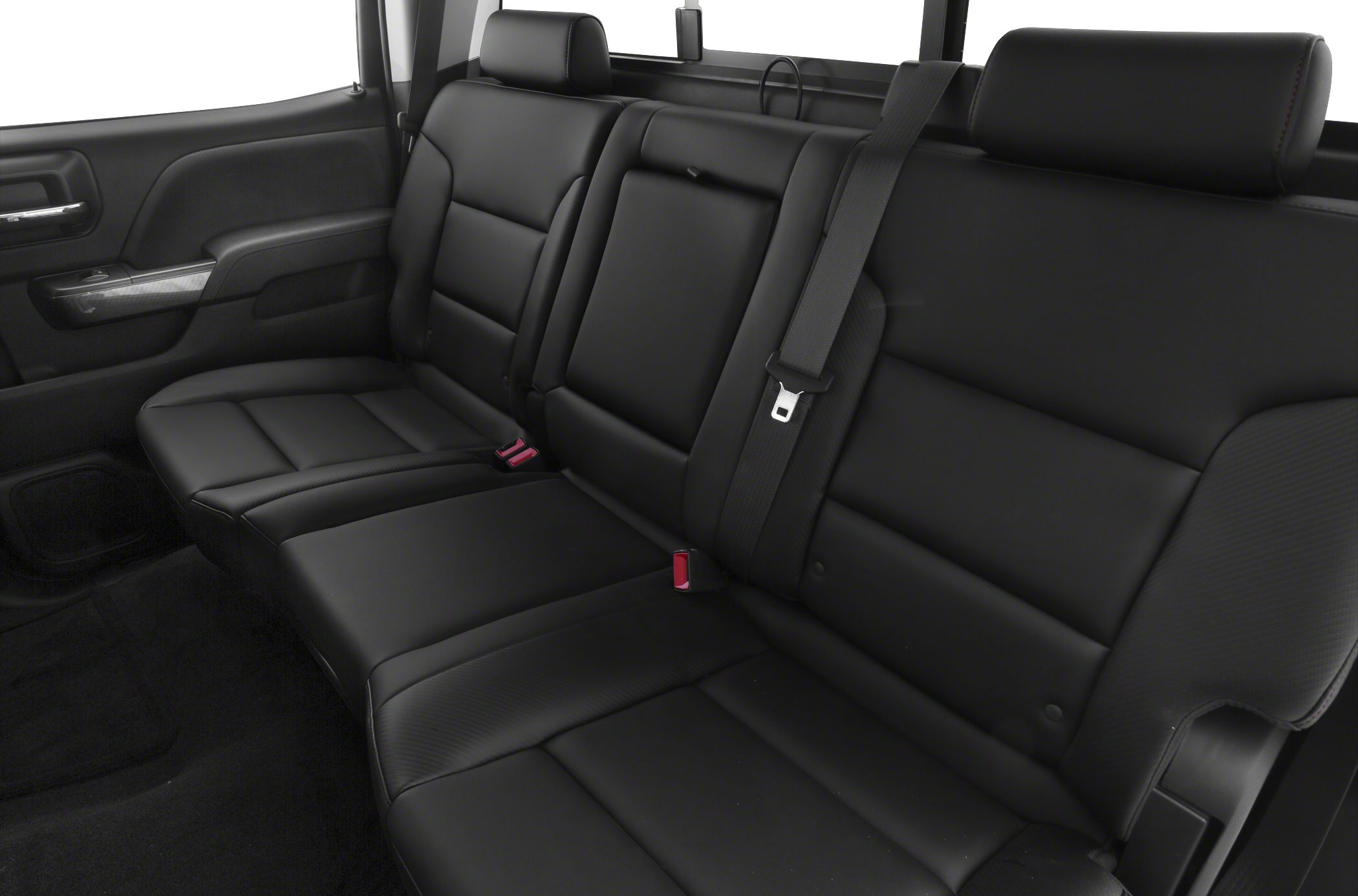 Black leather rear seats with seatbelt and headrest