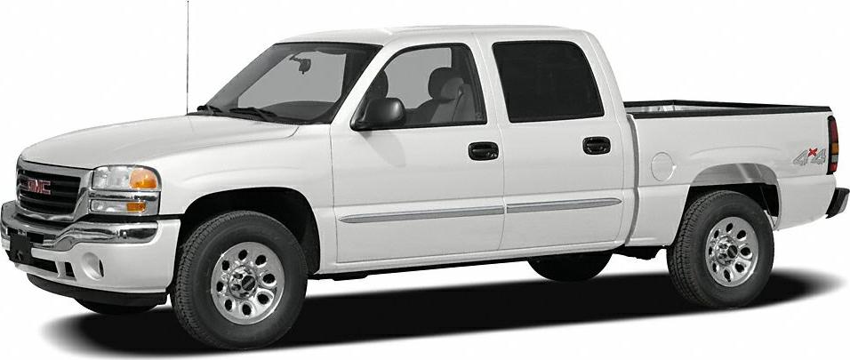 Side profile of crew cab pickup truck with 4x4 badge