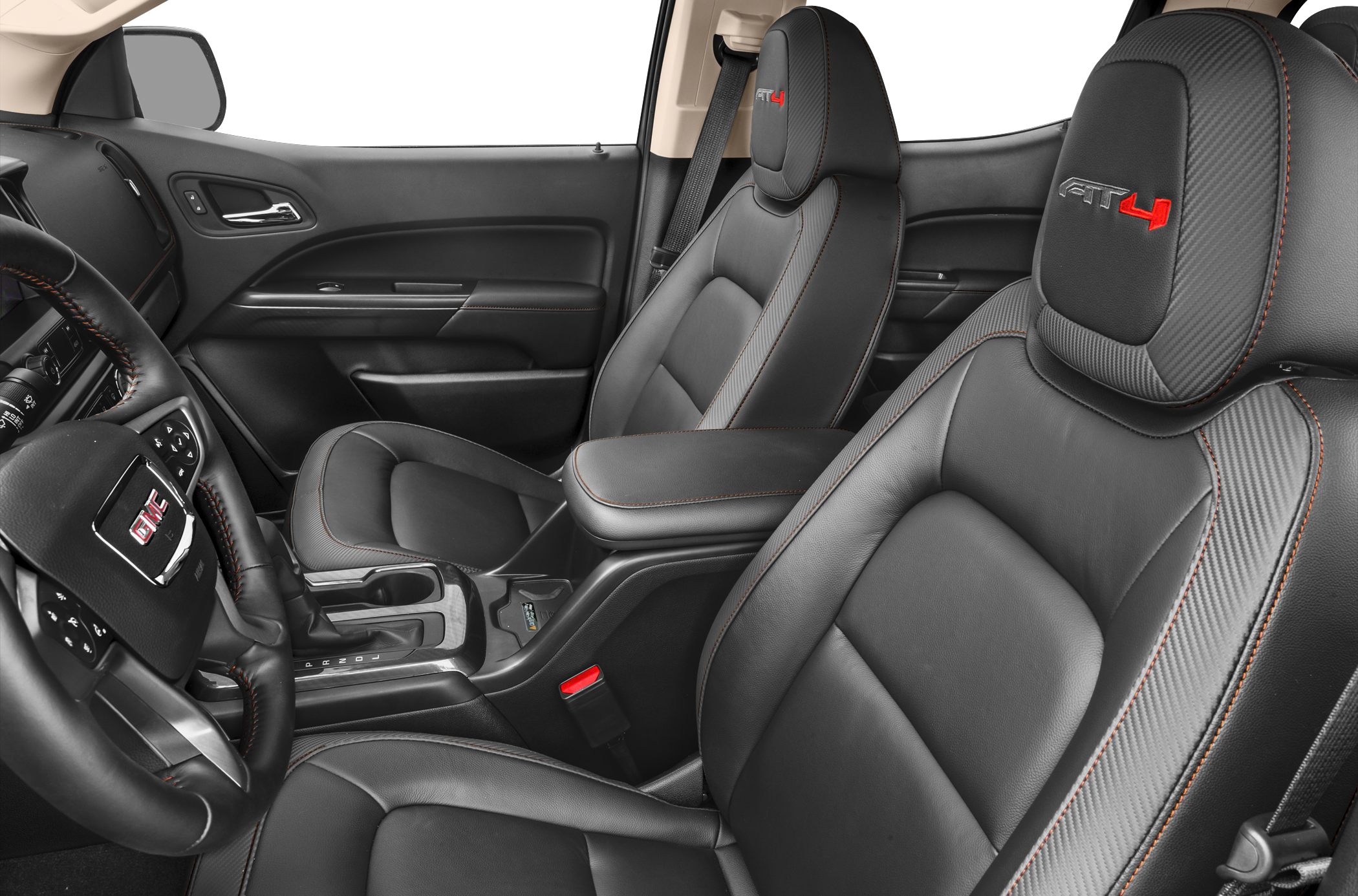 Leather interior seats with AT4 embroidery and detailed cockpit design