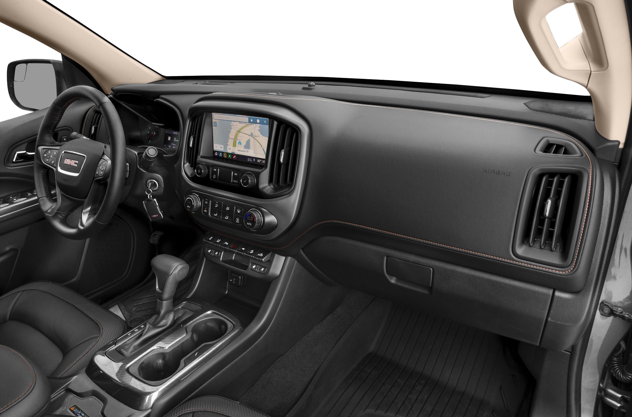 Dashboard with touchscreen navigation and ergonomic center console
