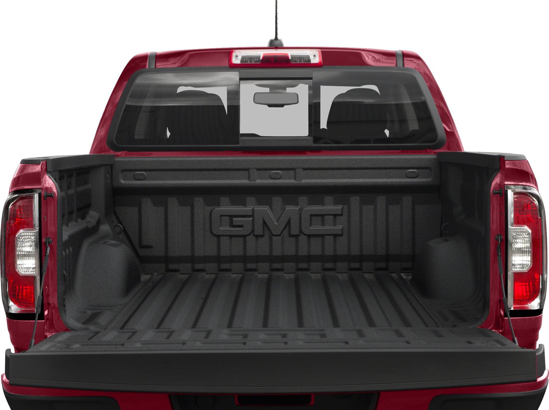 Open long box pickup bed with liner and GMC branding