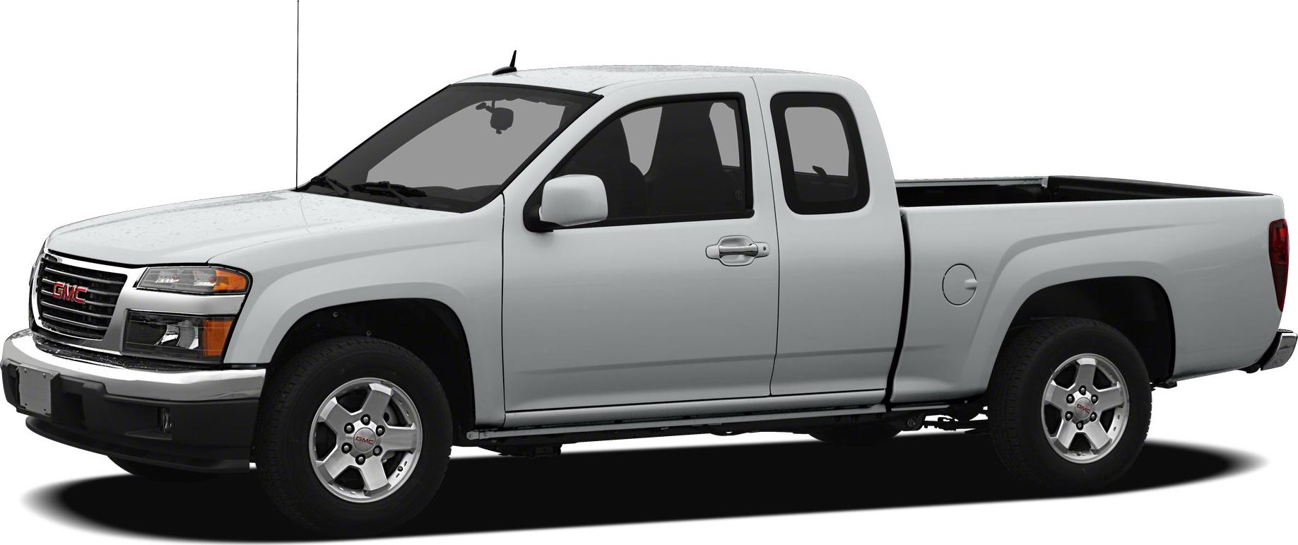 Side profile of extended cab pickup with visible truck bed and wheels