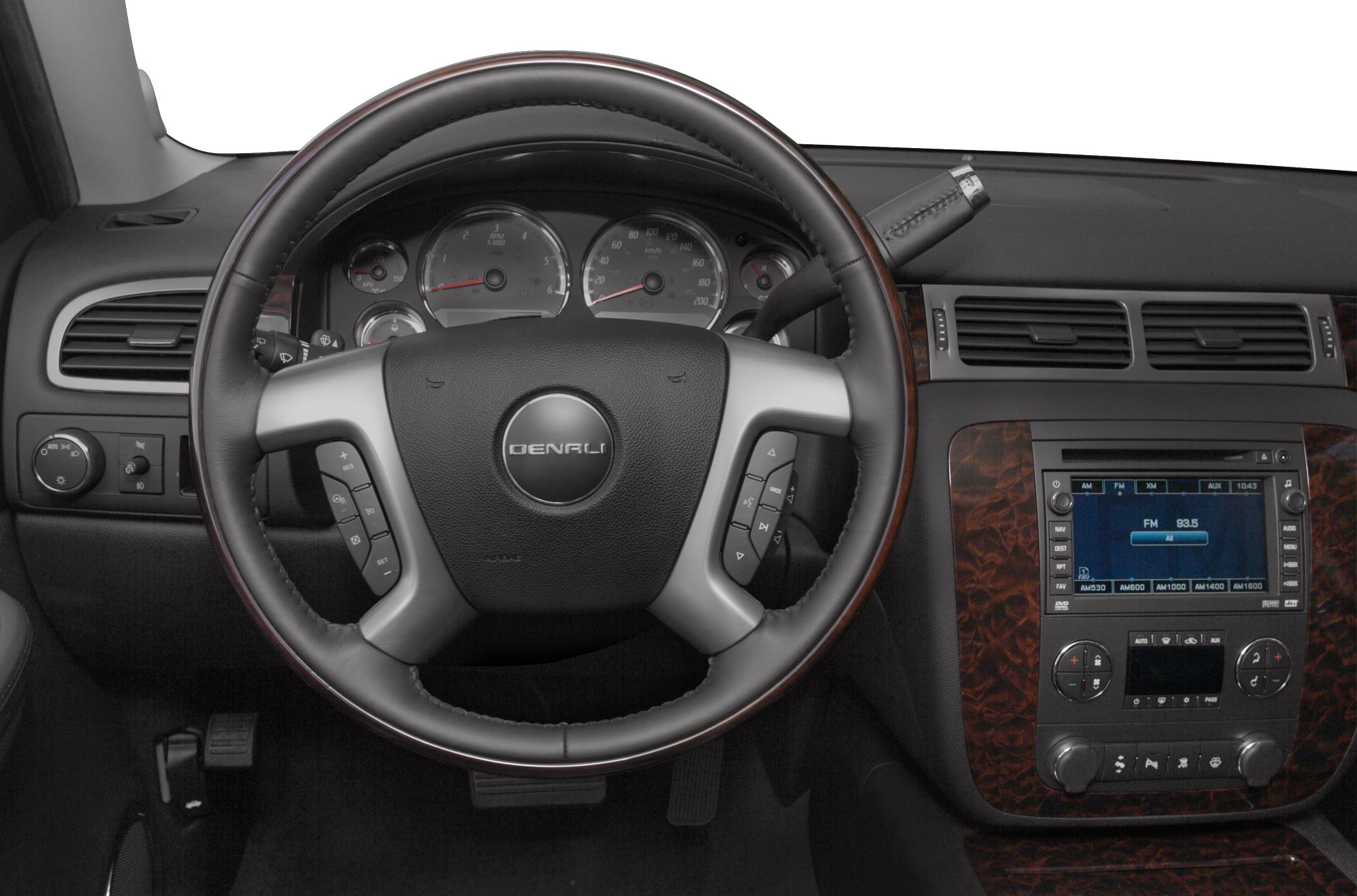 Denali steering wheel and multifunction dashboard with infotainment and climate control