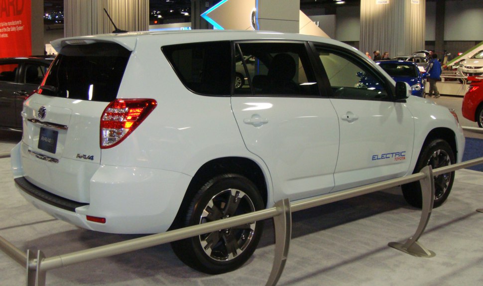 Electric SUV rear and side view with tinted windows and modern taillights
