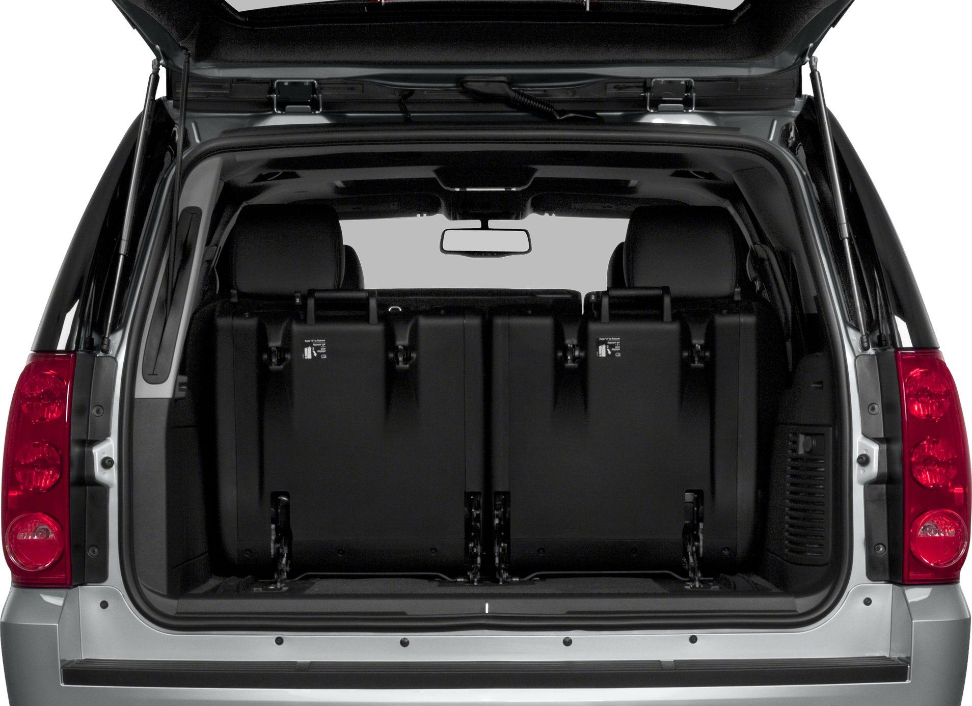 SUV rear cargo space with folded rear seats