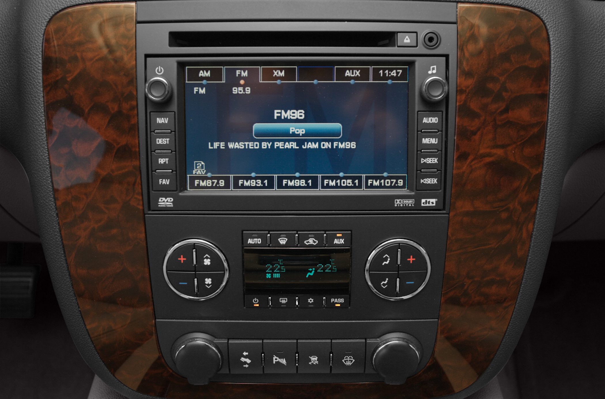 Multimedia system with radio and climate control interface
