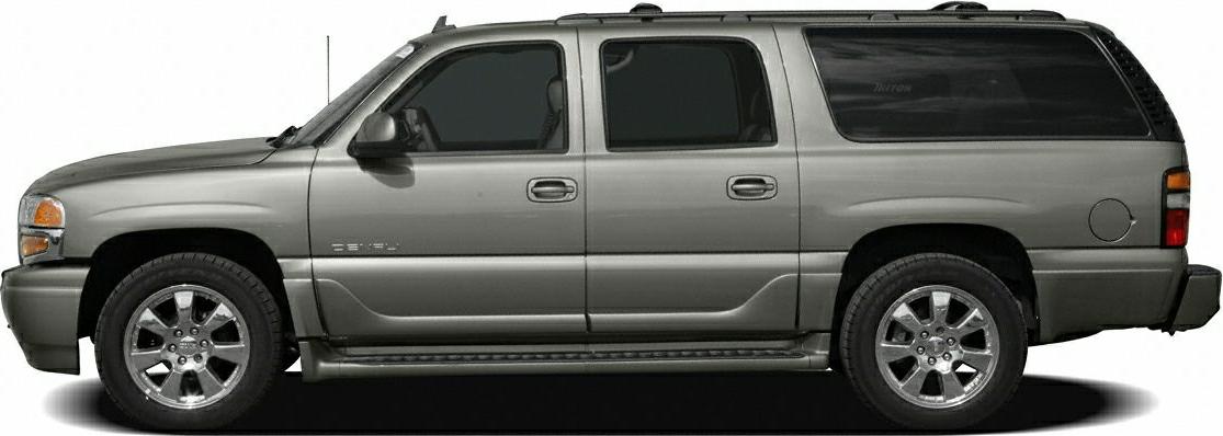 Silver full-size SUV side profile with chrome wheels and extended body