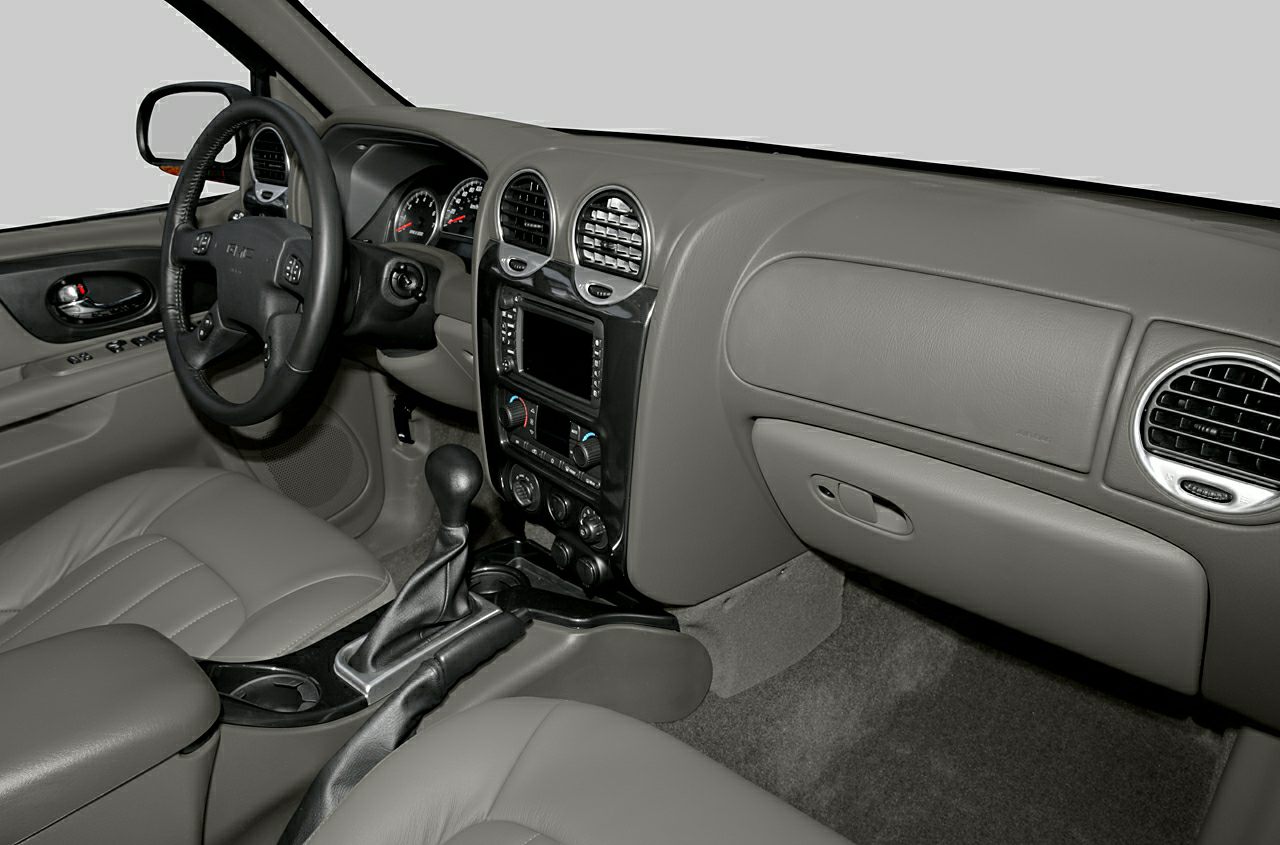 Dashboard and center console with steering wheel and gear shifter