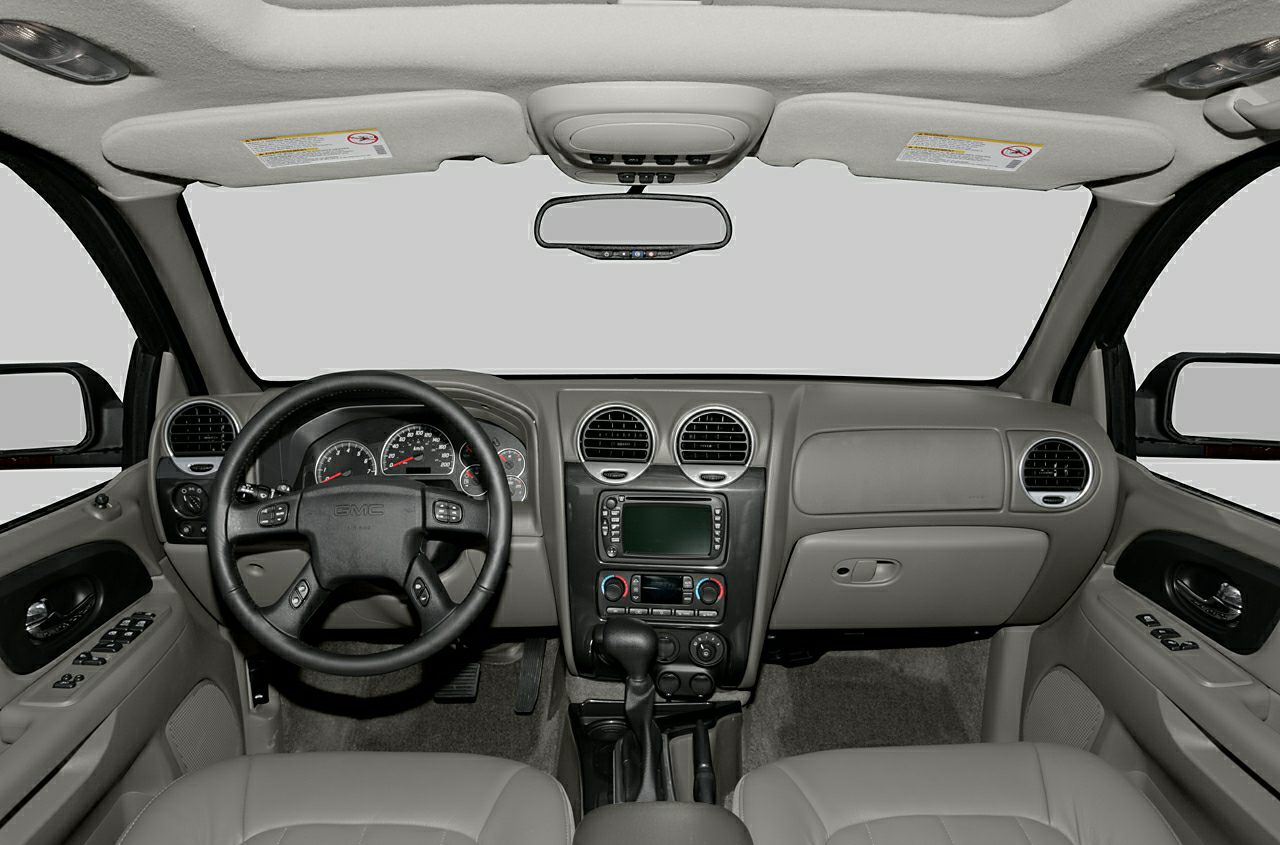 Interior dashboard with steering wheel, central console, and air vents