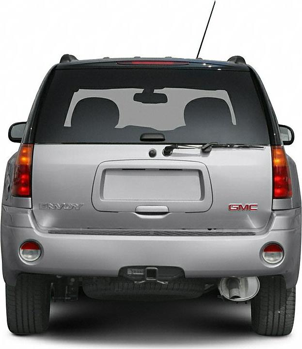 Rear view with taillights, rear wiper, and dual exhaust pipes
