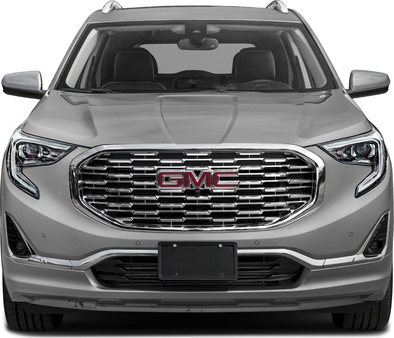 Close-up of SUV front grille and LED headlights with chrome accents