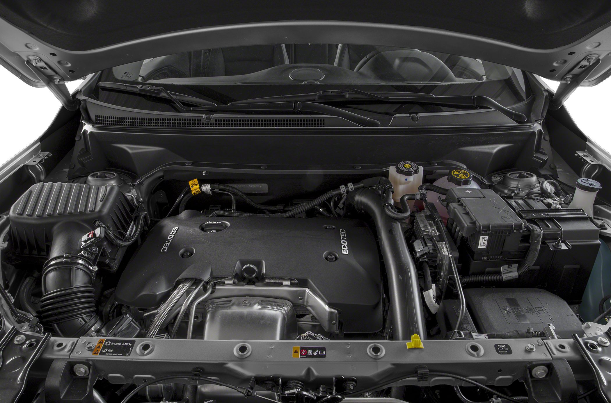 2018 SUV engine bay with Ecotec powertrain and detailed components