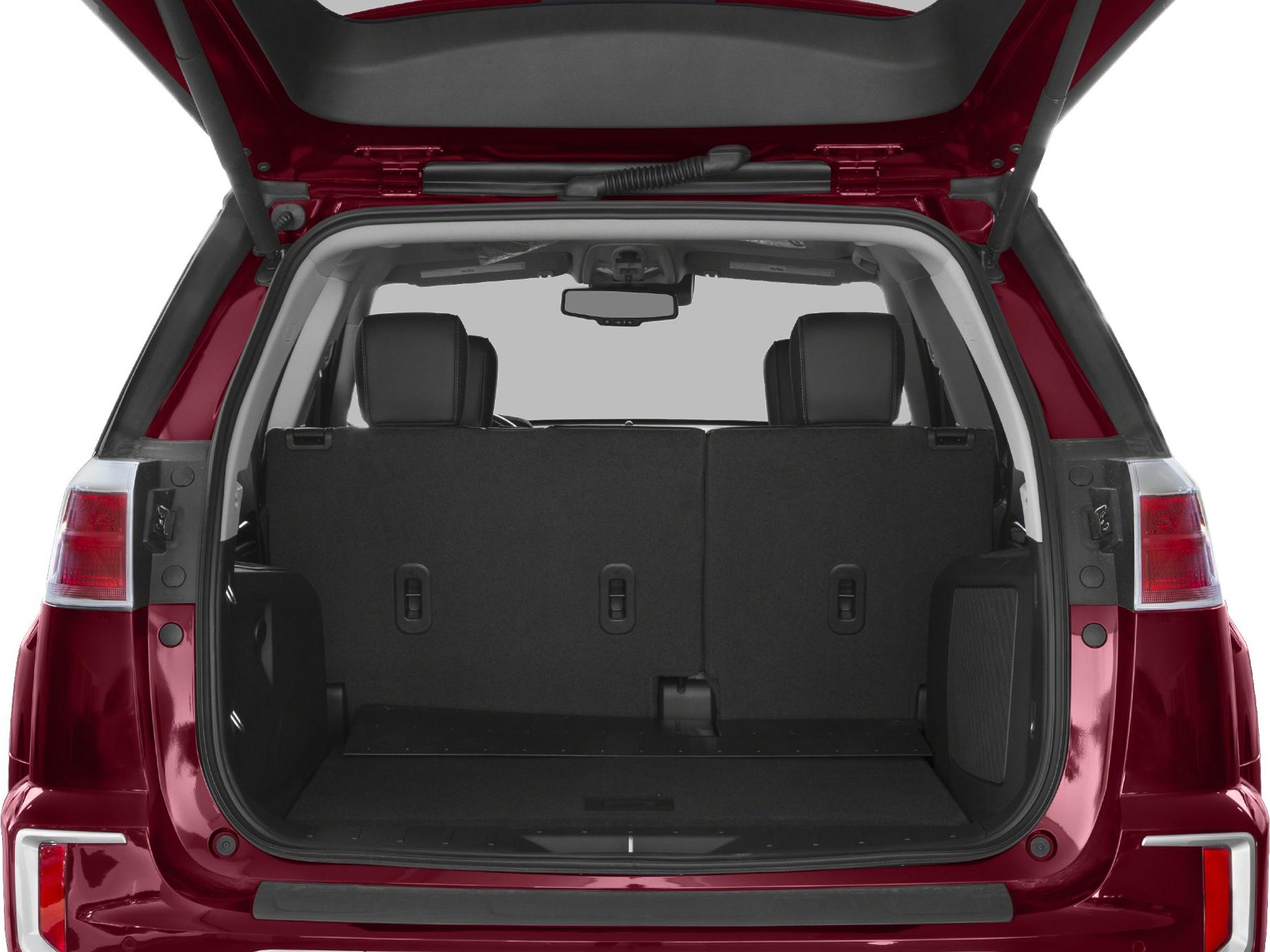 Spacious SUV cargo area with rear seats folded up