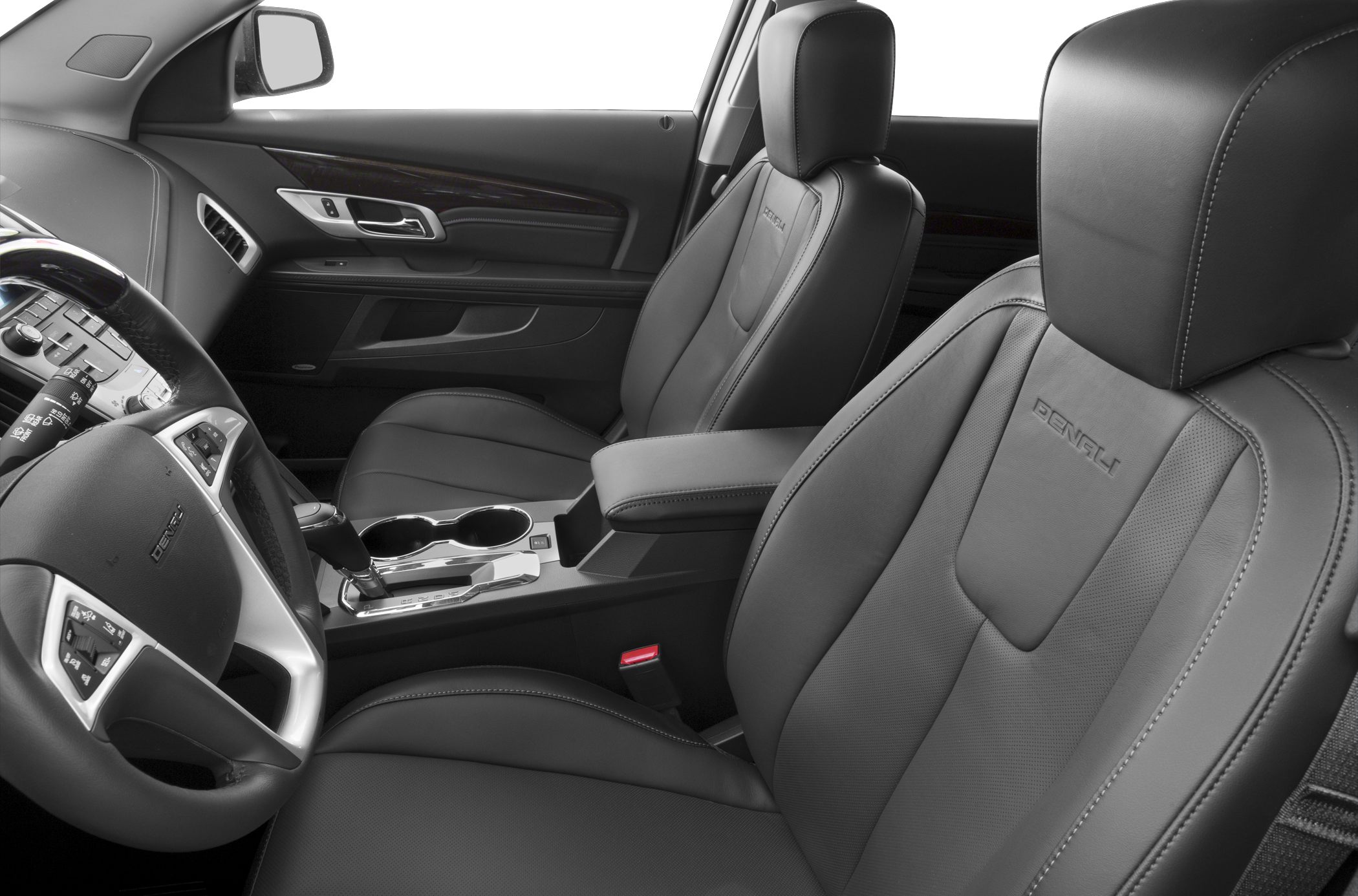 Leather seats and modern center console with automatic gear shifter