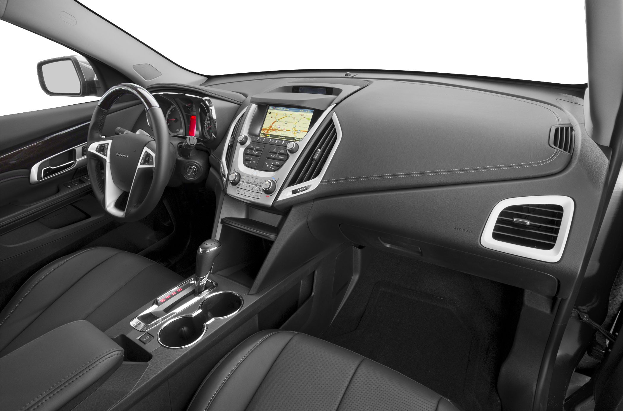 Dashboard with touchscreen navigation and automatic gear shifter