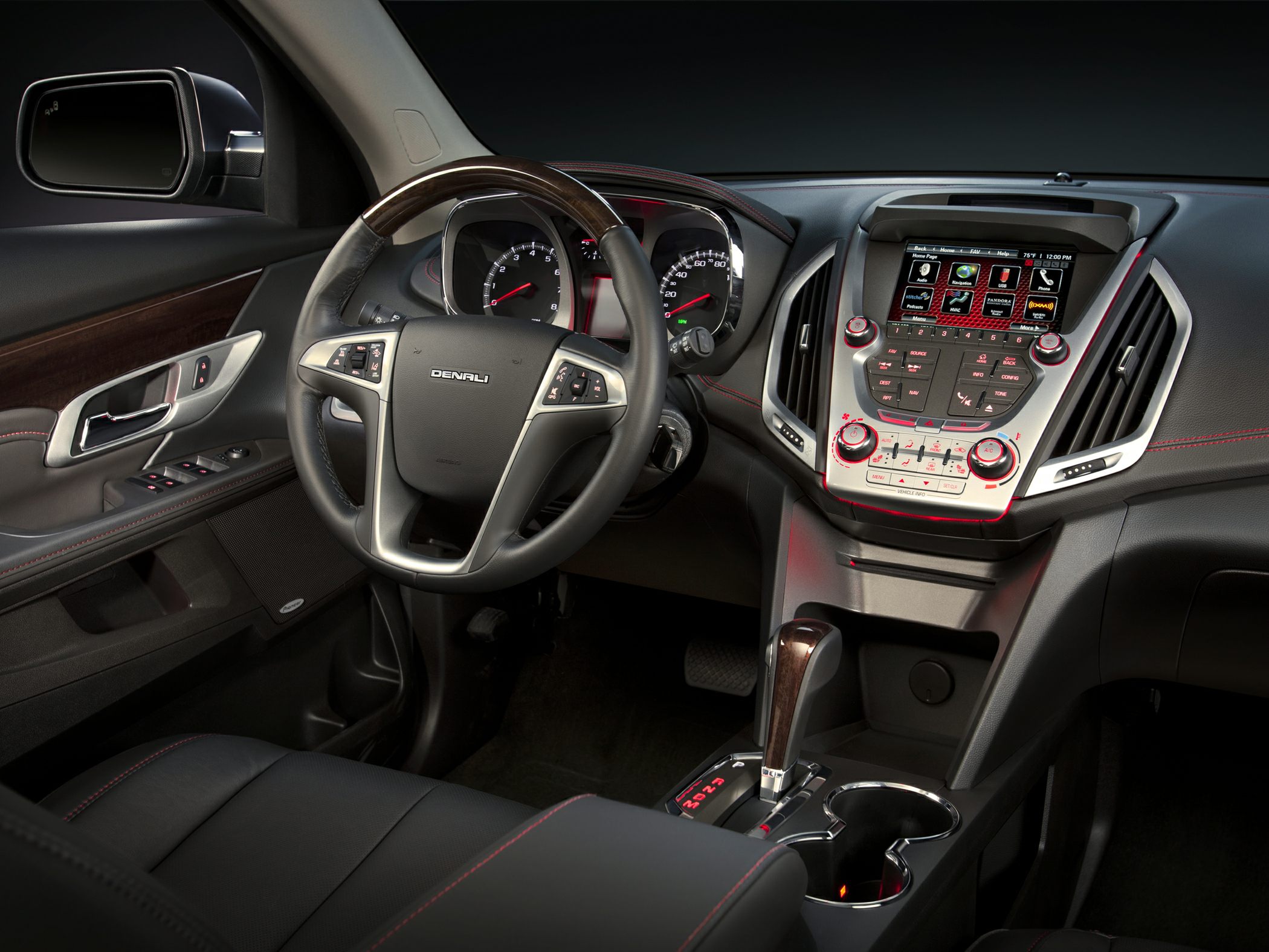 Interior dashboard and Denali steering wheel with infotainment system