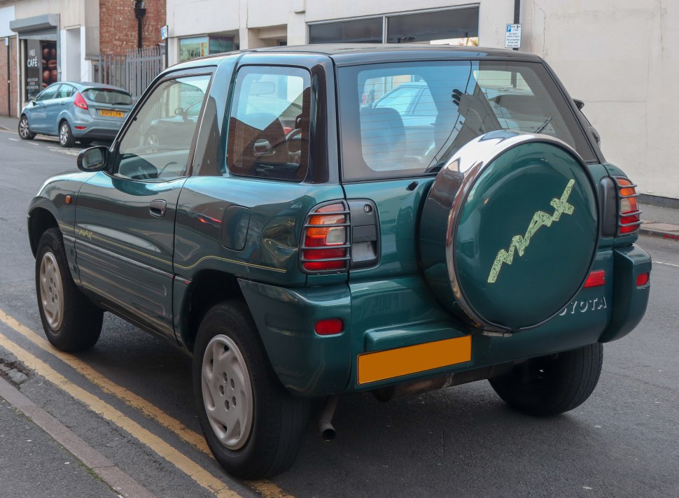 Compact SUV rear with spare wheel cover and tail lights