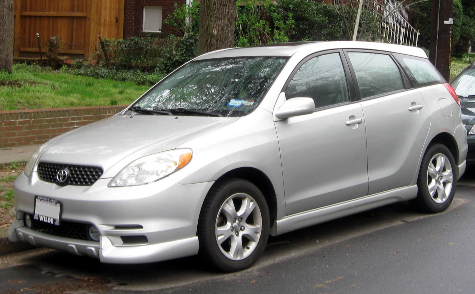 Compact hatchback with sporty front bumper and alloy wheels