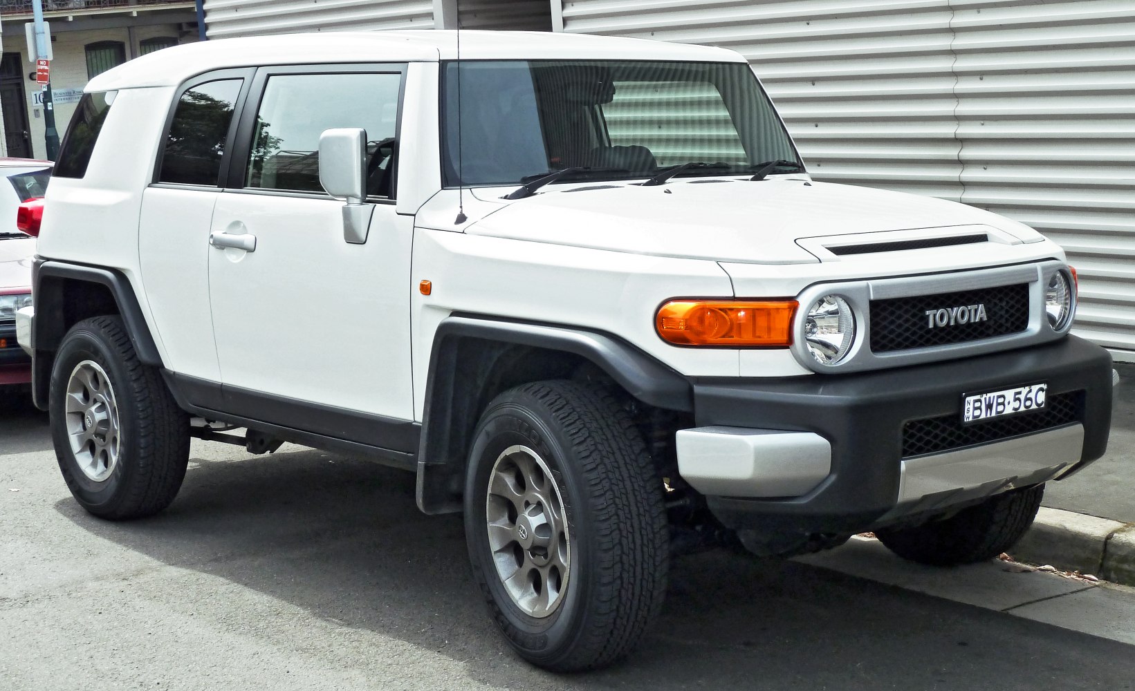 White SUV front side showing boxy design and rugged features