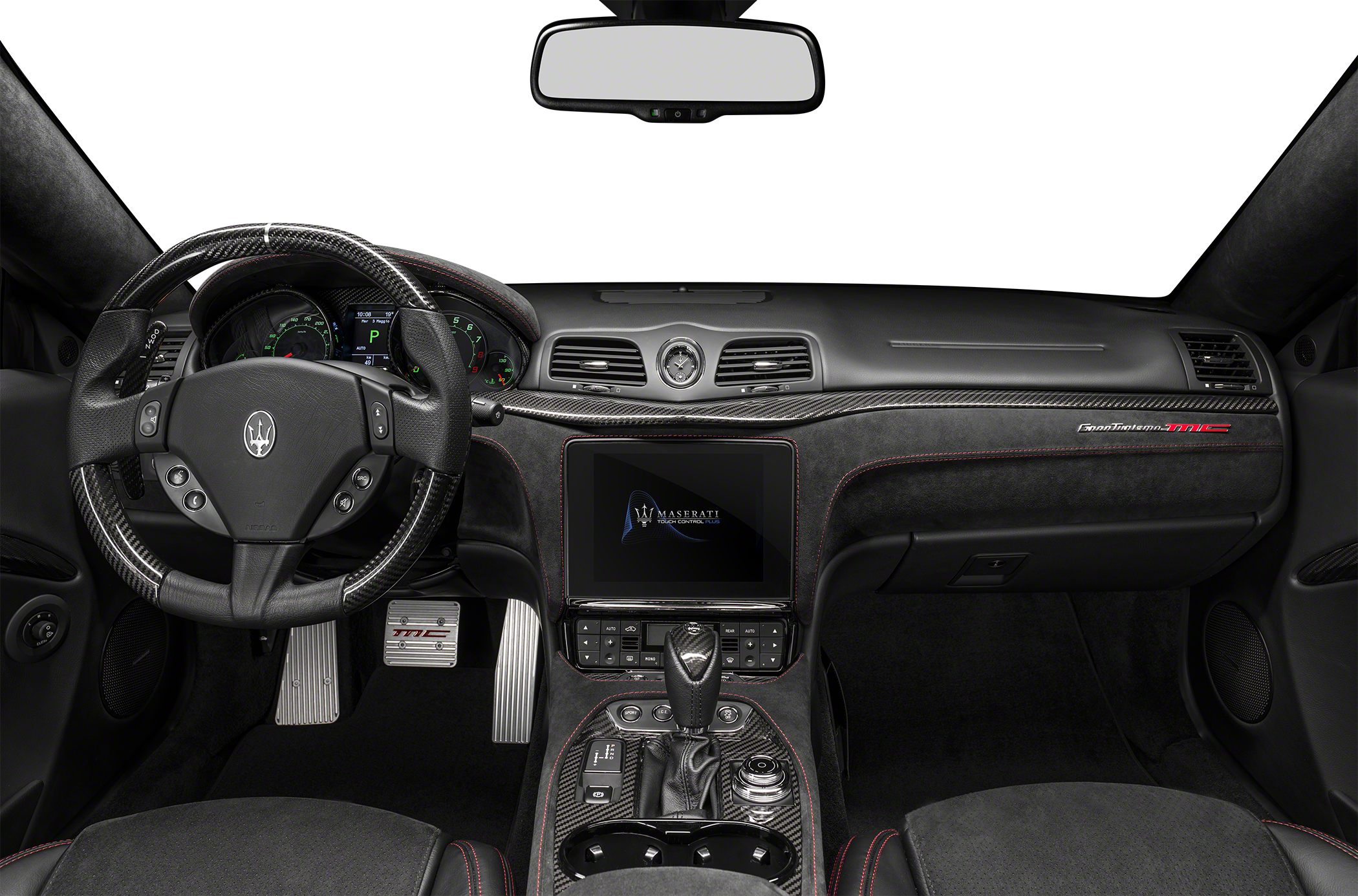 Carbon fiber interior trim with TMC badge and sporty steering wheel