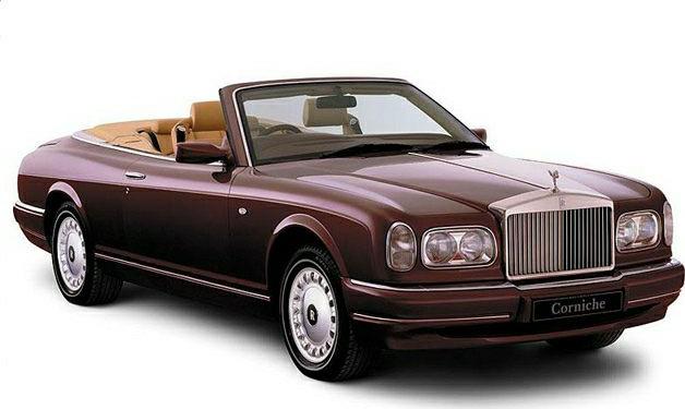 Luxury convertible with vertical grille and classic round headlights