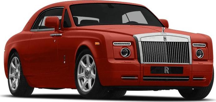 Classic luxury coupe front grille and rounded headlights