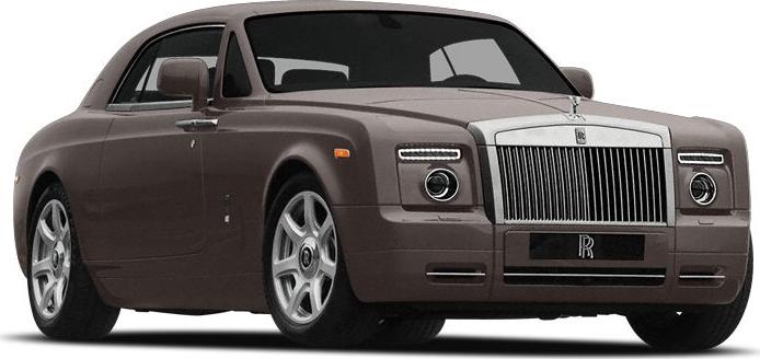 Front grille and round headlights on luxury coupe