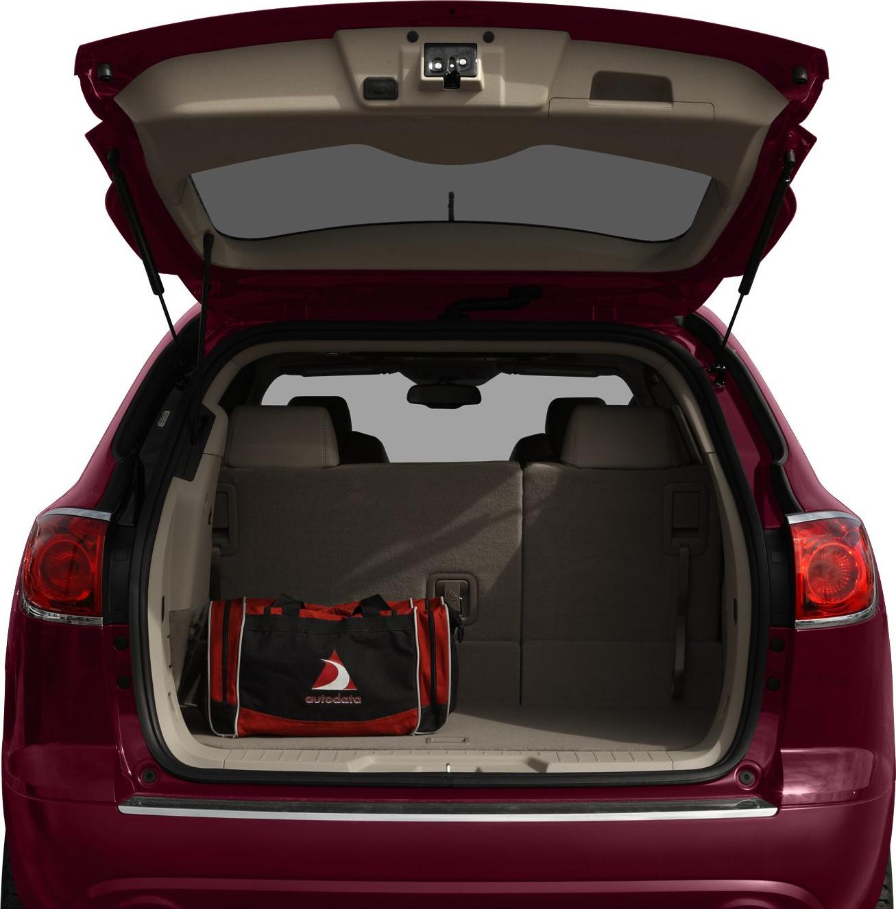 Open rear cargo space with a sports bag inside