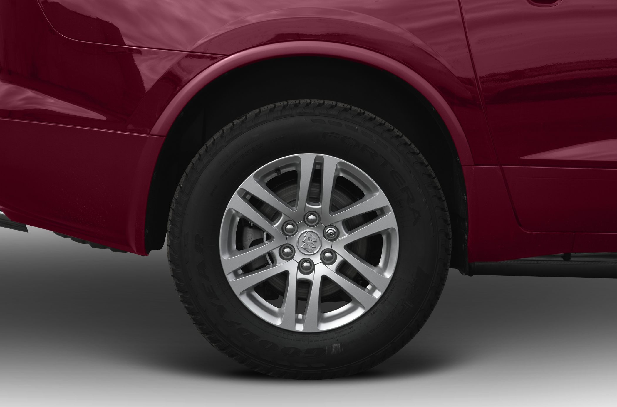 Alloy wheel and tire close-up with visible brand and design