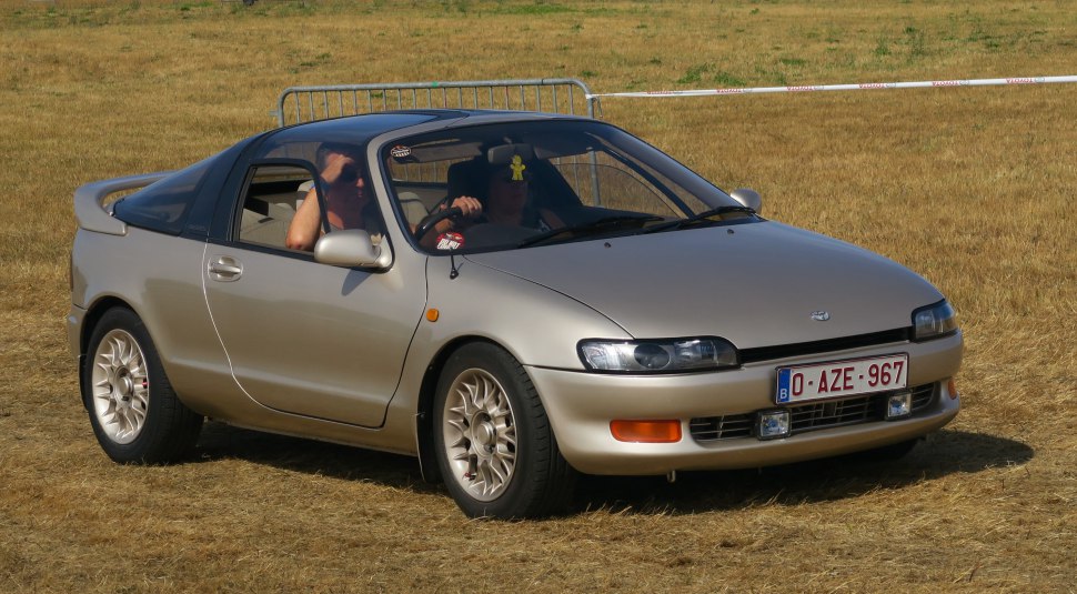 Compact coupe with distinctive butterfly doors and sleek design.