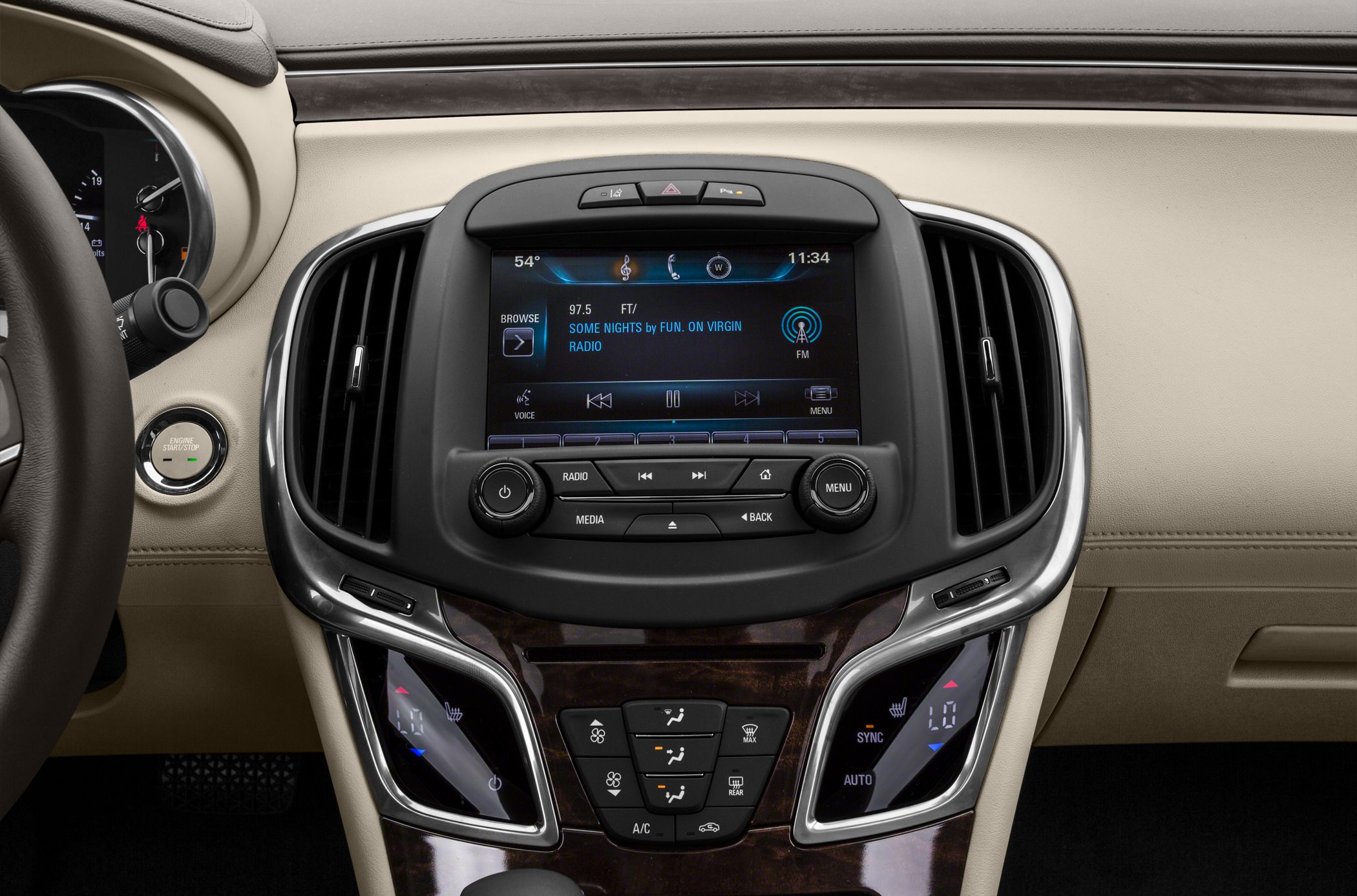 Touchscreen media system with climate controls and air vents